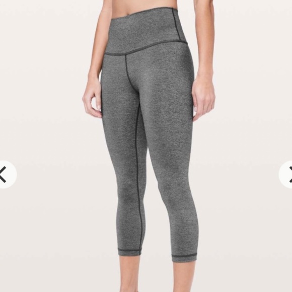 Lululemon Wunder Under Crop (High-Rise) *Luxtreme 21"  Heathered Black  Size 10 - Picture 1 of 7